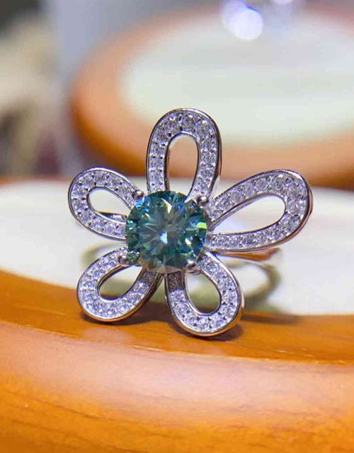 Load image into Gallery viewer, 1 Carat Moissanite Flower Shape Open Ring
