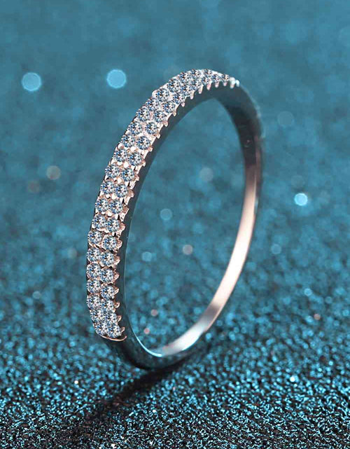 Load image into Gallery viewer, Moissanite 925 Sterling Silver Half-Eternity Ring
