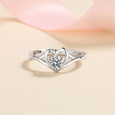 Load image into Gallery viewer, Moissanite Heart 925 Sterling Silver Ring
