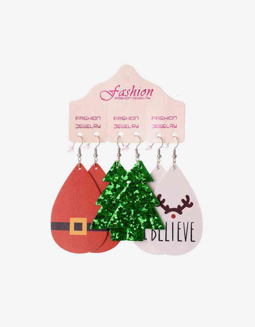 Load image into Gallery viewer, Christmas PU Earrings Set
