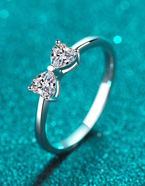 Load image into Gallery viewer, Moissanite Bow Rhodium-Plated Ring
