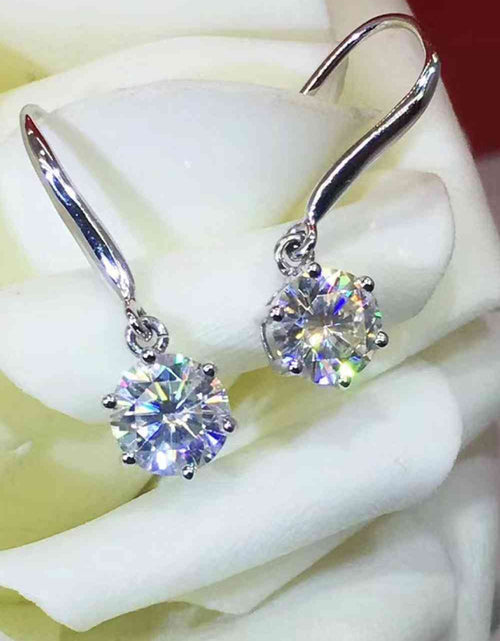 Load image into Gallery viewer, 2 Carat Moissanite 6-Prong Drop Earrings
