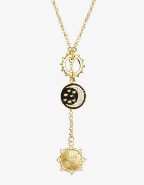 Load image into Gallery viewer, Zircon Sun and Moon Pendant Necklace
