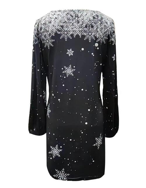 Load image into Gallery viewer, Printed V-Neck Long Sleeve Dress
