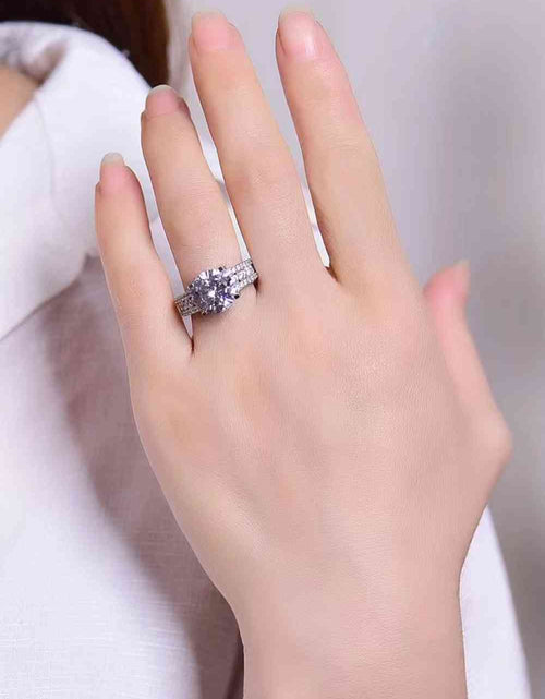 Load image into Gallery viewer, Platinum-Plated 5 Carat Moissanite Side Stone Ring
