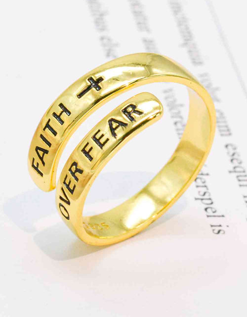 Load image into Gallery viewer, 925 Sterling Silver FAITH OVER FEAR Bypass Ring
