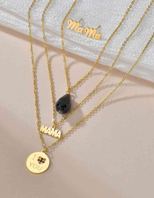 Load image into Gallery viewer, Triple-layer MAMA I LOVE YOU 18K gold-plated Pendant Combo Deal
