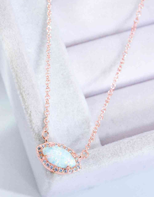 Load image into Gallery viewer, 18k Rose Gold-Plated Opal Pendant Necklace
