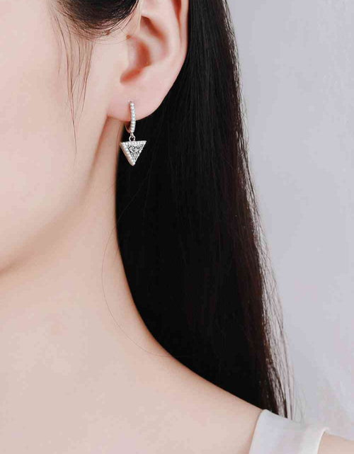 Load image into Gallery viewer, Moissanite Triangle Drop Earrings
