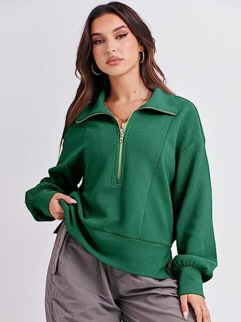 Half Zip Up Collared Sweatshirts