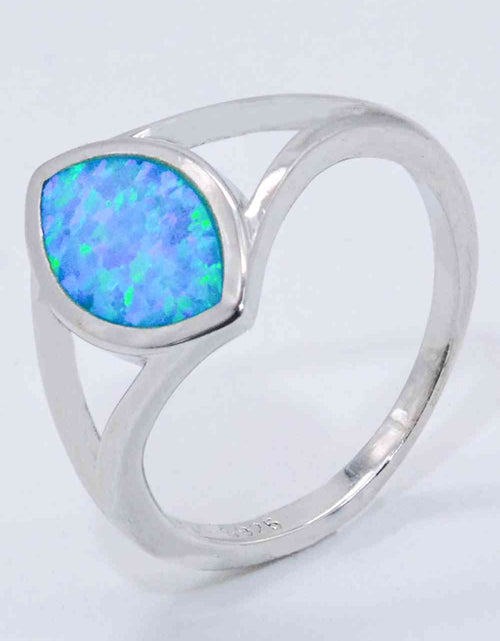 Load image into Gallery viewer, 925 Sterling Silver Split Shank Opal Ring
