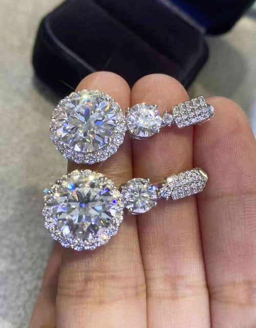 Load image into Gallery viewer, 12 Carat Moissanite Platinum-Plated Drop Earrings
