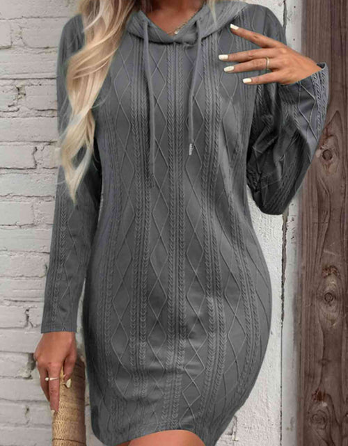 Load image into Gallery viewer, Drawstring Hooded Sweater Dress
