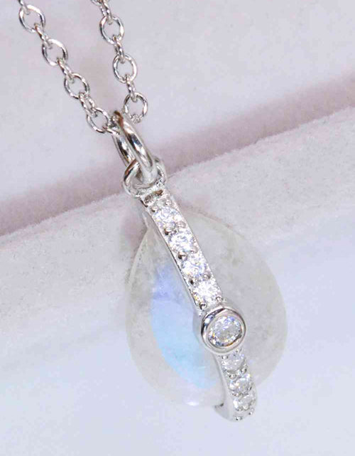 Load image into Gallery viewer, Natural Moonstone and Zircon Pendant Necklace
