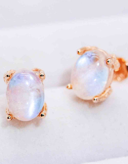 Load image into Gallery viewer, Natural Moonstone 4-Prong Stud Earrings
