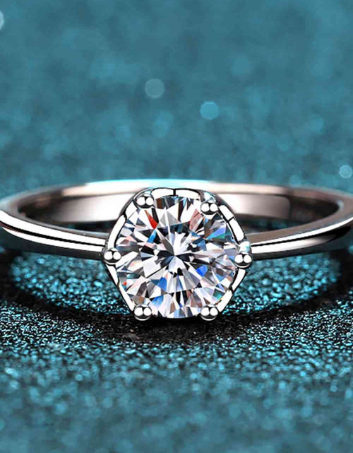 Load image into Gallery viewer, 1 Carat Moissanite Rhodium-Plated Solitaire Ring
