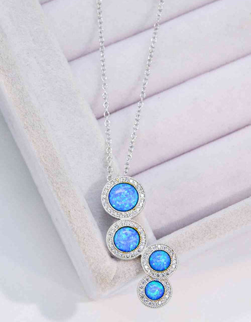 Load image into Gallery viewer, Opal Round Pendant Chain-Link Necklace
