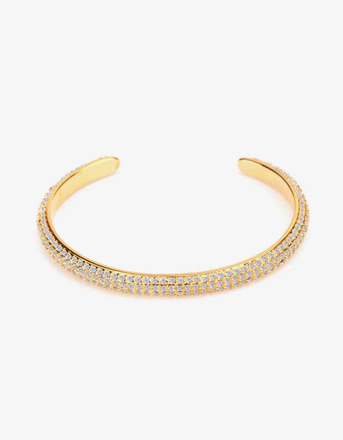 Load image into Gallery viewer, 18K Gold-Plated Rhinestone Open Bracelet
