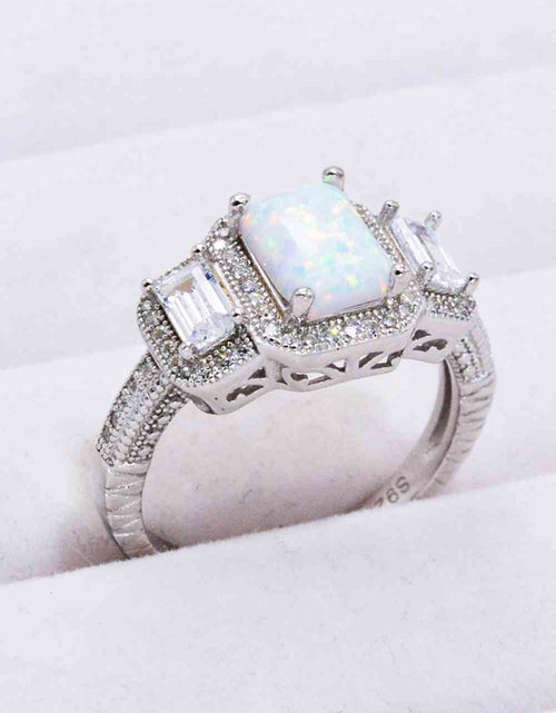 Load image into Gallery viewer, 925 Sterling Silver Square Opal Ring
