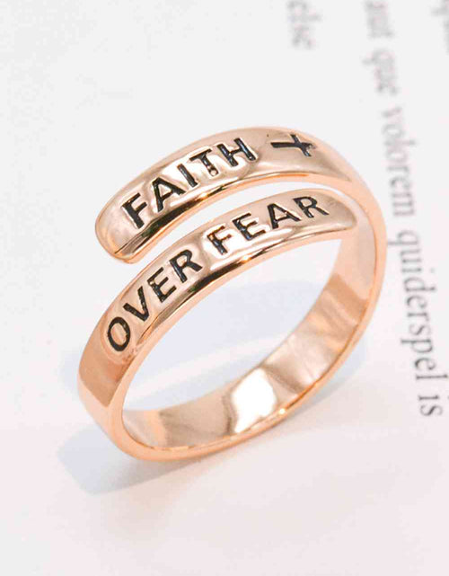 Load image into Gallery viewer, 925 Sterling Silver FAITH OVER FEAR Bypass Ring
