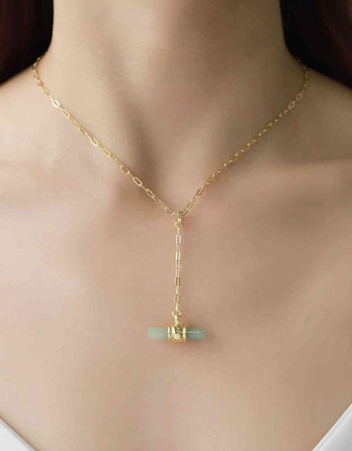 Load image into Gallery viewer, Gold-Plated Bar Pendant OT Chain Necklace
