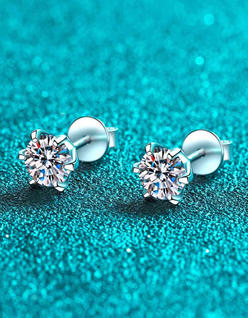 Load image into Gallery viewer, Inlaid Moissanite Stud Earrings
