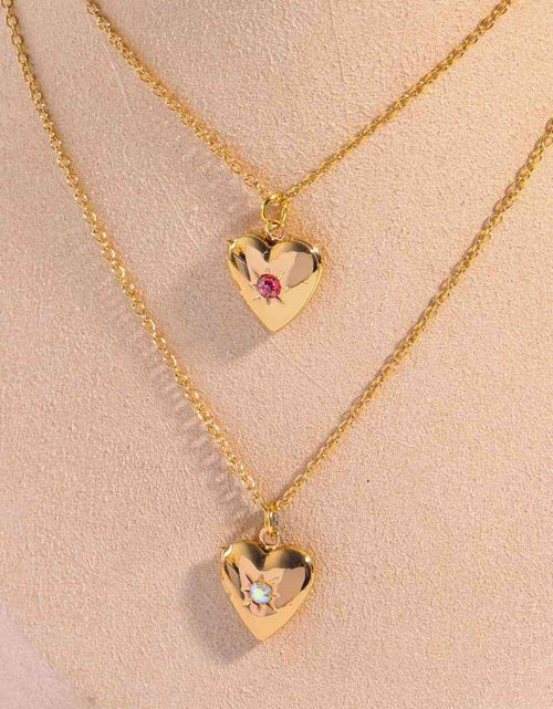 Load image into Gallery viewer, Zircon Heart Shape 14K Gold-Plated Pendant Necklace
