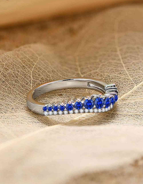 Load image into Gallery viewer, Lab-Grown Sapphire 925 Sterling Silver Rings
