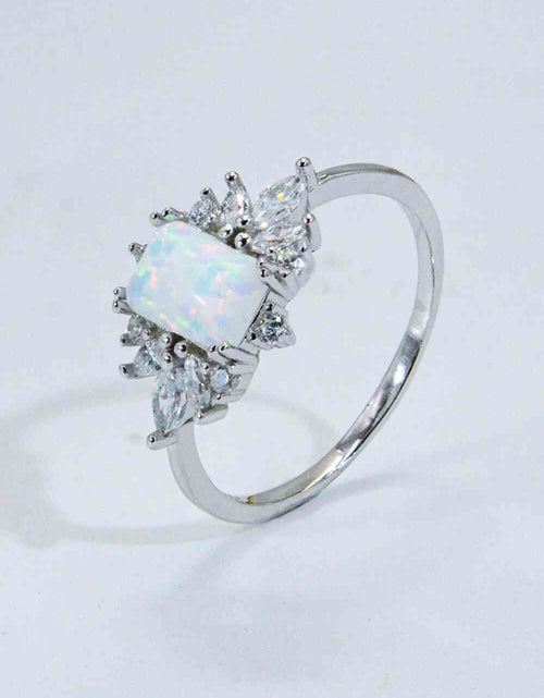 Load image into Gallery viewer, 925 Sterling Silver Zircon and Opal Ring
