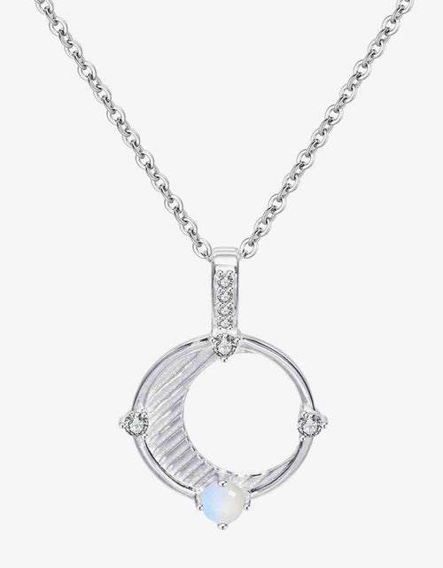 Load image into Gallery viewer, Inlaid Zircon and Natural Moonstone Pendant Necklace
