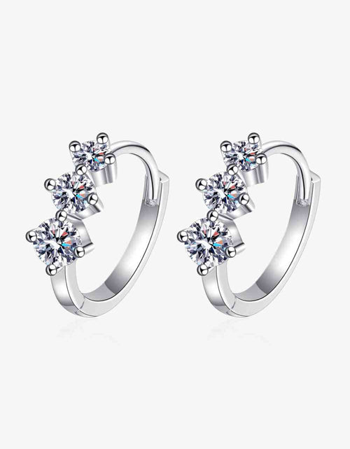 Load image into Gallery viewer, Sterling Silver Moissanite Huggie Earrings
