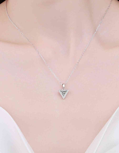 Load image into Gallery viewer, 925 Sterling Silver Triangle Moissanite Pendant Necklace
