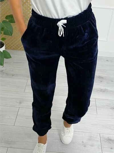 Load image into Gallery viewer, Wide Waistband Drawstring Cropped Joggers
