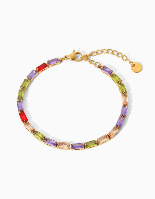 Load image into Gallery viewer, 18K Gold Plated Multicolored Cubic Zirconia Bracelet
