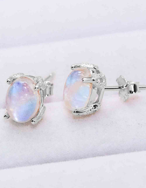 Load image into Gallery viewer, Natural Moonstone 4-Prong Stud Earrings
