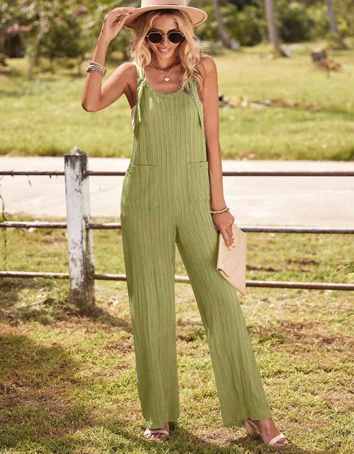 Load image into Gallery viewer, Round Neck Sleeveless Jumpsuit with Pockets
