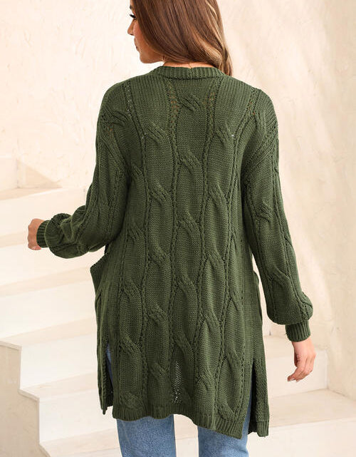 Load image into Gallery viewer, Cable-Knit Dropped Shoulder Cardigan
