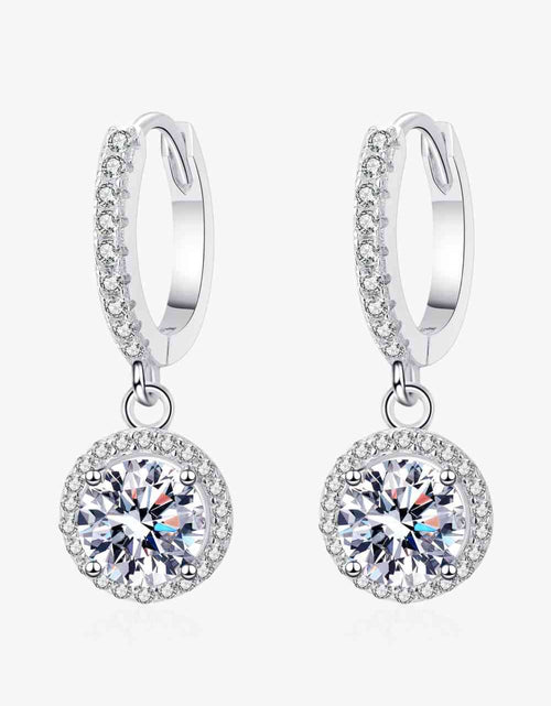 Load image into Gallery viewer, Moissanite Round-Shaped Drop Earrings
