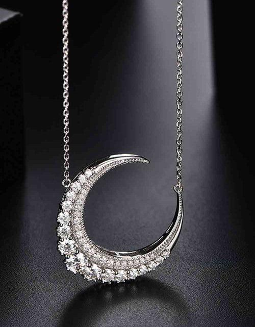 Load image into Gallery viewer, 1.8 Carat Moissanite Crescent Moon Shape Pendant Necklace
