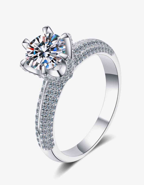 Load image into Gallery viewer, 2 Carat Moissanite 925 Sterling Silver Side Stone Ring
