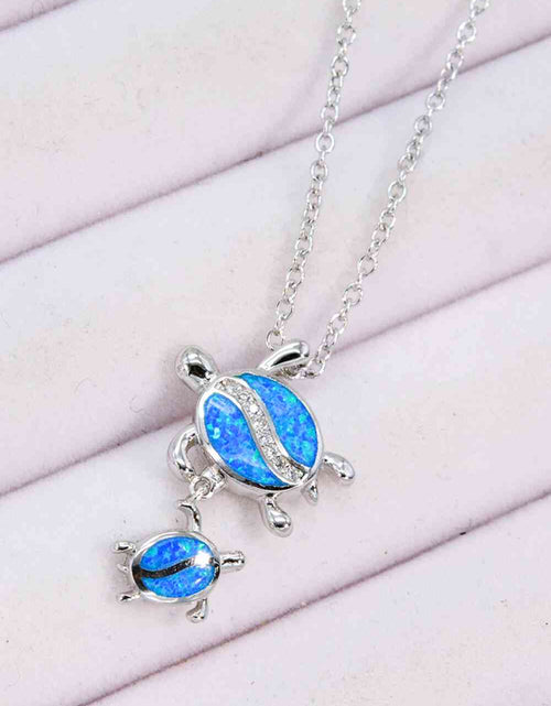 Load image into Gallery viewer, Opal Turtle Pendant Necklace
