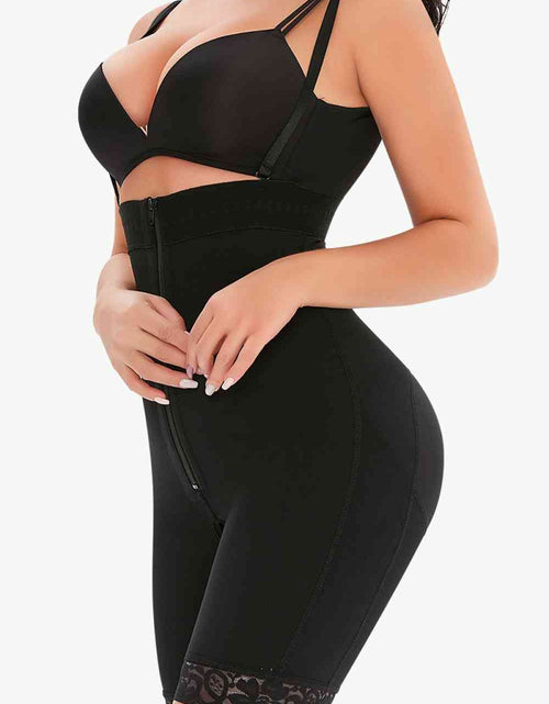 Load image into Gallery viewer, Full Size Lace Detail Zip-Up Under-Bust Shaping Bodysuit
