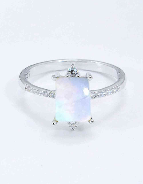 Load image into Gallery viewer, 925 Sterling Silver Square Moonstone Ring
