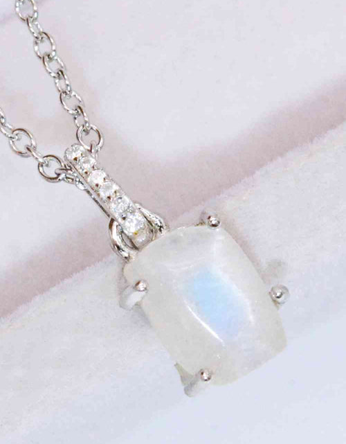 Load image into Gallery viewer, Natural Moonstone 4-Prong Pendant Necklace
