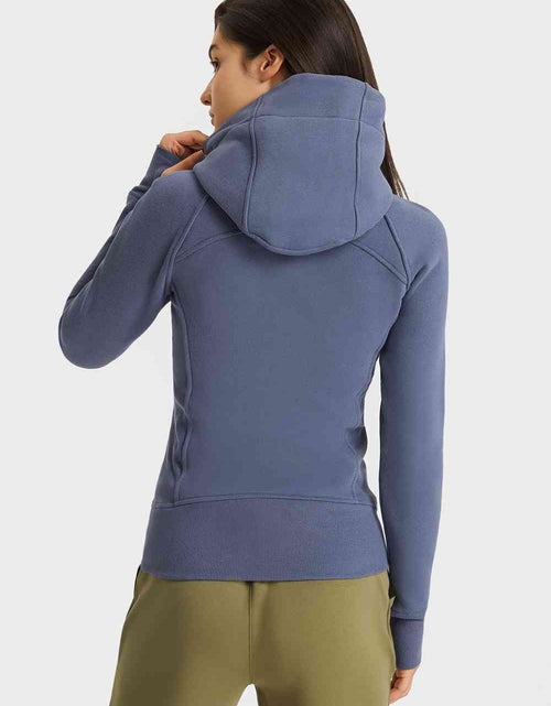 Load image into Gallery viewer, Zip Up Seam Detail Hooded Sports Jacket
