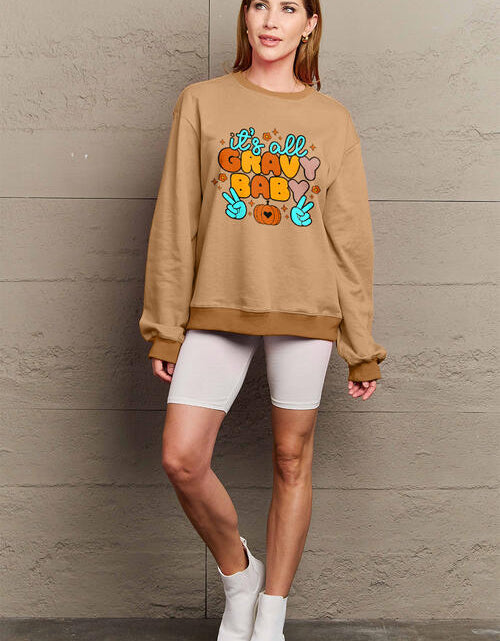 Load image into Gallery viewer, Simply Love Full Size IT&#39;S ALL GRAVY BABY Long Sleeve Sweatshirt
