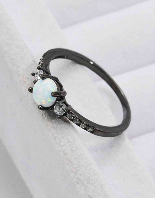 Load image into Gallery viewer, 925 Sterling Silver Round Opal Ring
