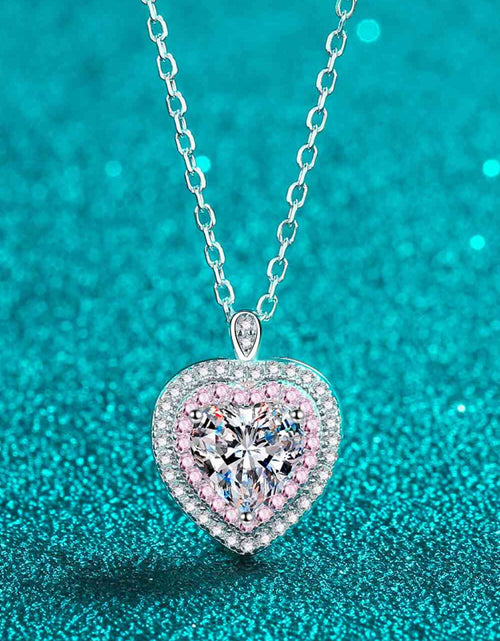 Load image into Gallery viewer, 925 Sterling Silver 1 Carat Moissanite Heart Pendant Necklace
