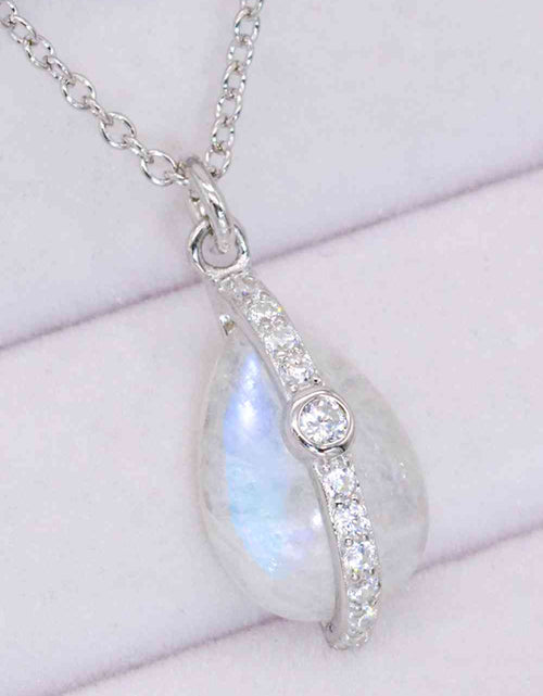 Load image into Gallery viewer, Natural Moonstone and Zircon Pendant Necklace
