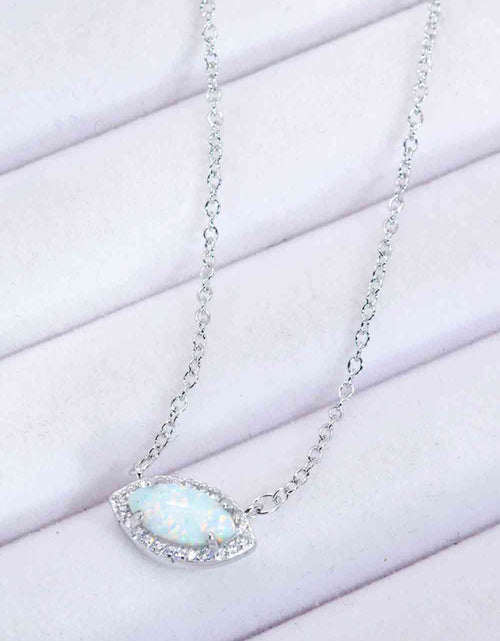 Load image into Gallery viewer, 18k Rose Gold-Plated Opal Pendant Necklace
